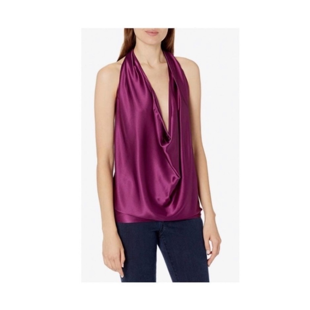 Ramy Brook Harriet 6-Way Halter Top in Mulberry. - Picture 2 of 9